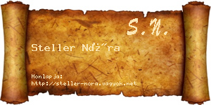 Steller Nóra névjegykártya